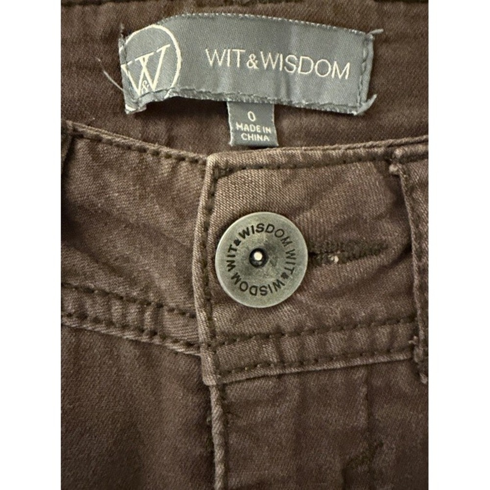 Wit & Wisdom Womens Brown Skinny Pants Mid Rise Stretch Cotton Size 0 B9-05 - Picture 2 of 10